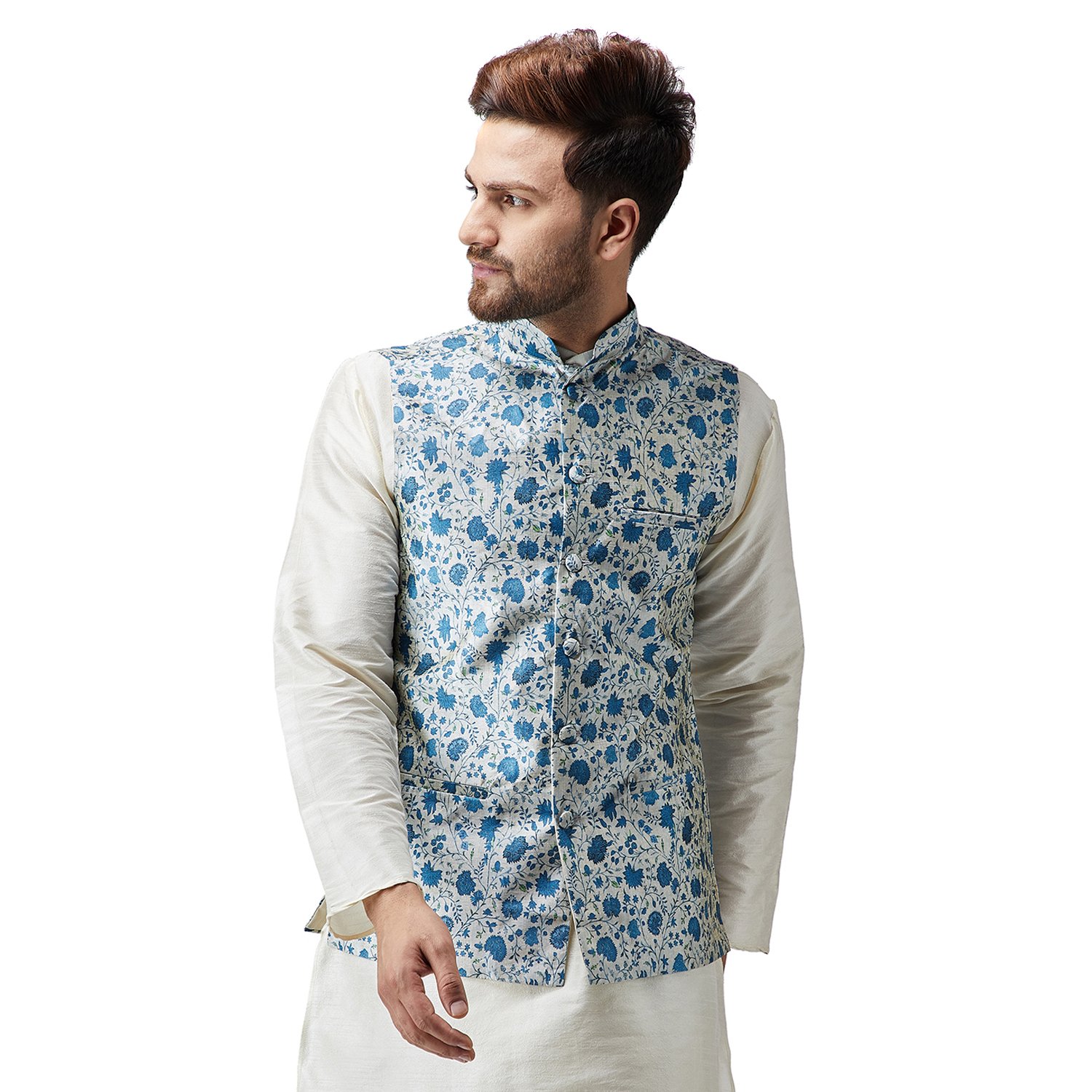 Buy Ethnic Navratri Traditional Rajasthani Handmade Embroidered Work Cotton  Jacket for Men and Gujrati Tikda Koti for Mens (Navy Blue) at Amazon.in