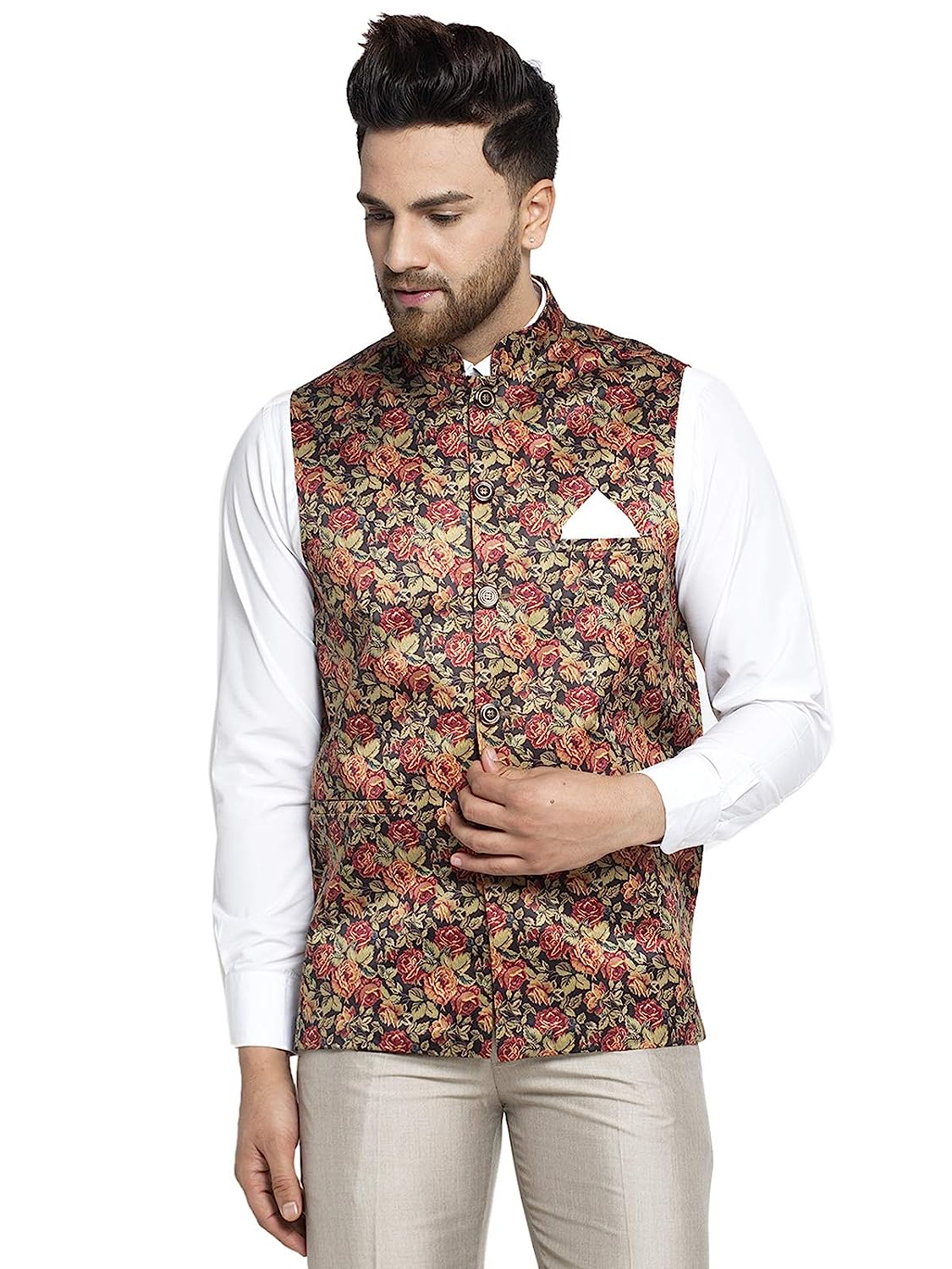 The Hundreds Hudson Floral Print Jacket Mens XL Poly Tapestry w Corduroy  Collar | eBay